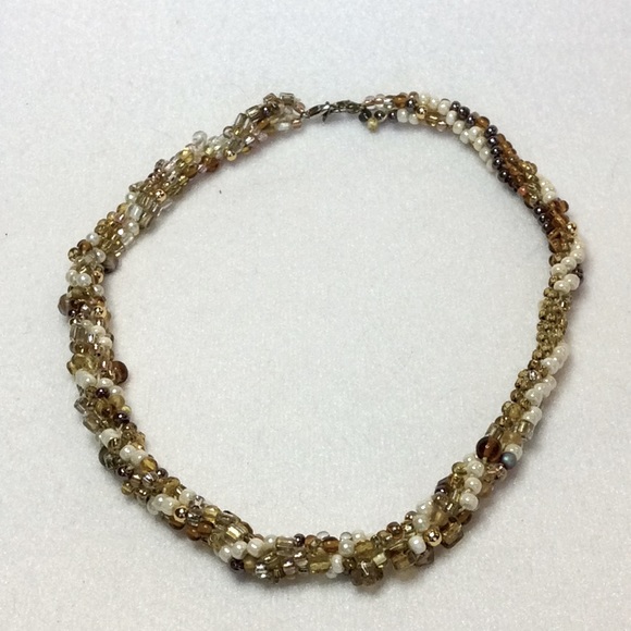 FINAL SALE PRICE CL Designs Crocheted Golden Necklace - Picture 1 of 6